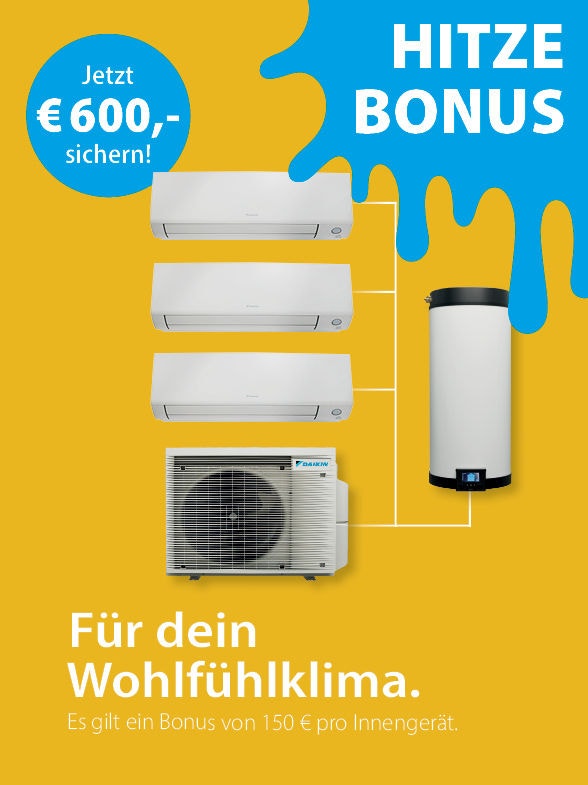 Bonus Multi+ Klimaanlage mit 3 Innengeräten und Speicher