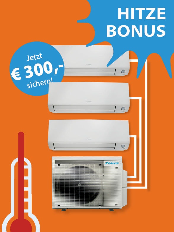 Bonus Multisplit Klimaanlage mit drei Innengeräten