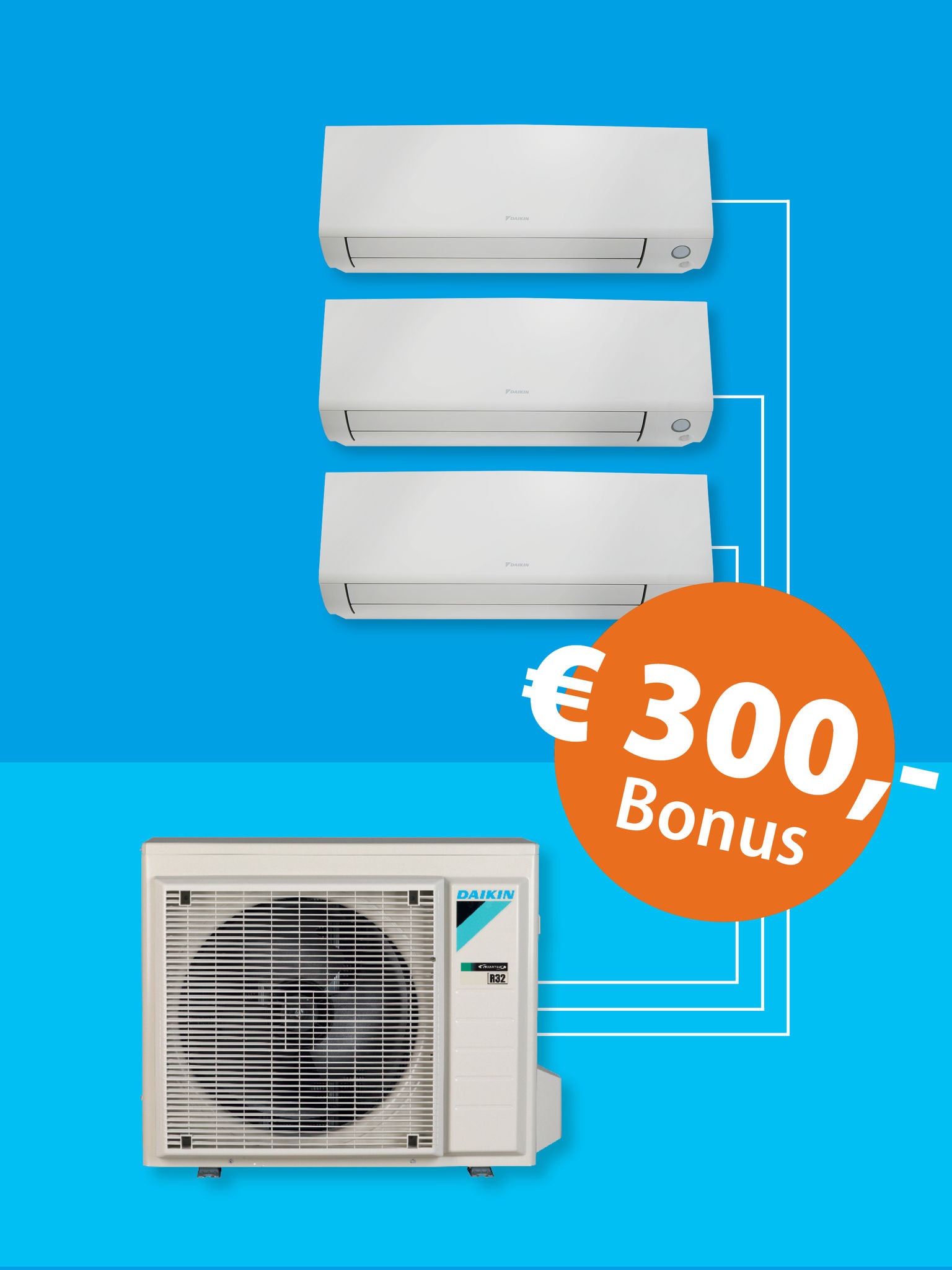 Multisplit Klimaanlage mit drei Innengeräten